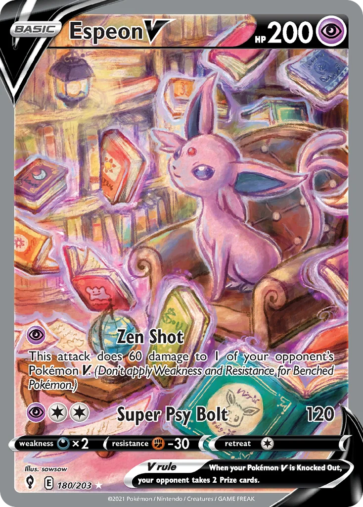 Espeon V 180 Evolving Skies Pokemon Card