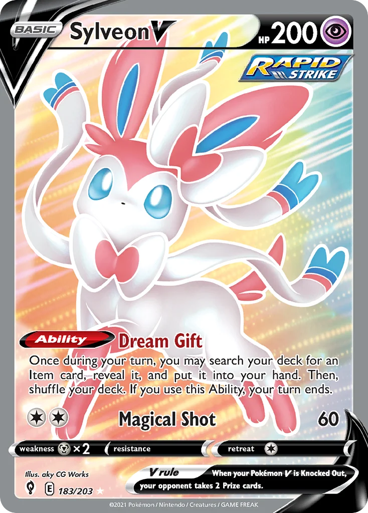 Sylveon V 183 Evolving Skies Pokemon Card