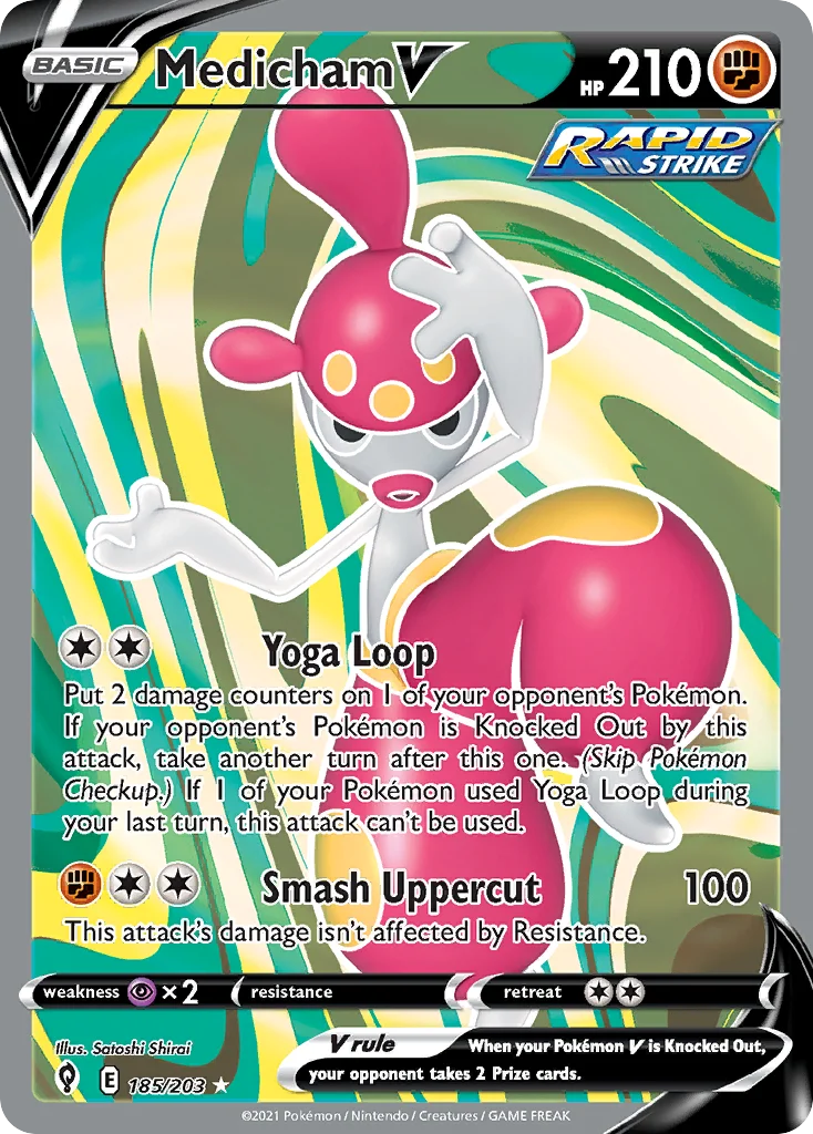 Medicham V 185 Evolving Skies Pokemon Card