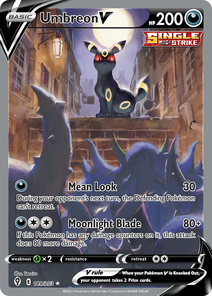Umbreon V 189 Evolving Skies Pokemon Card