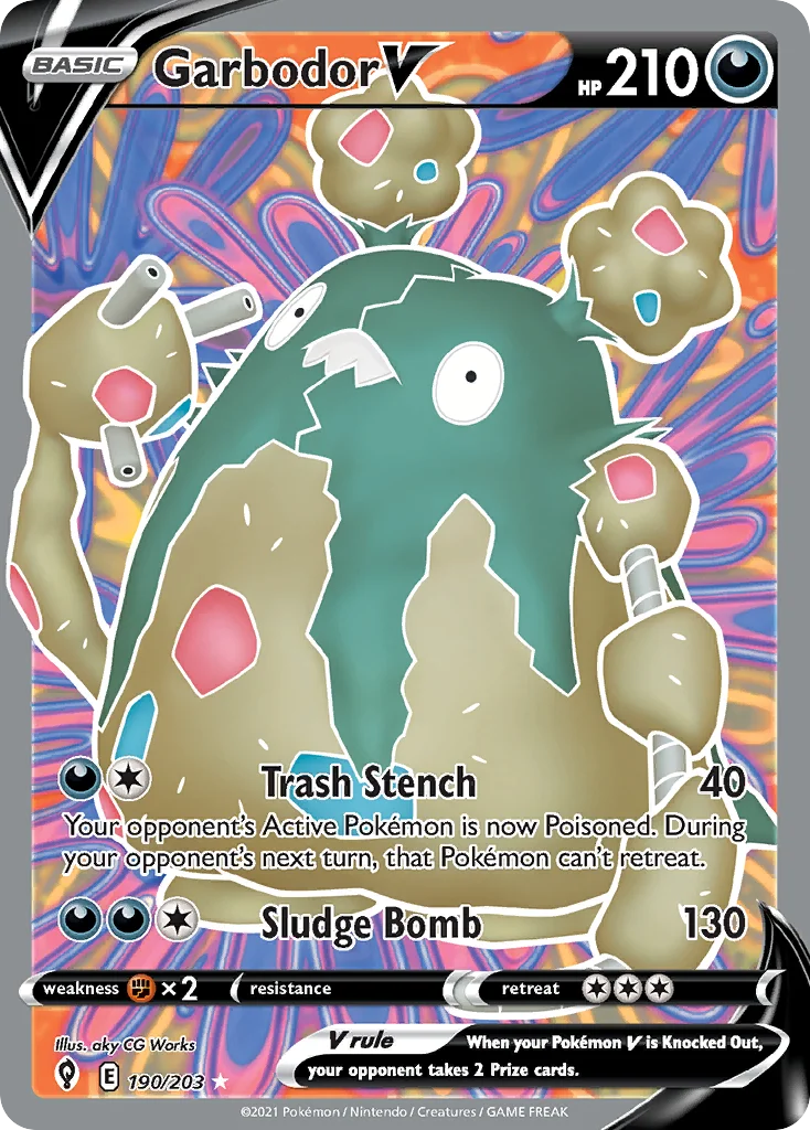 Garbodor V 190 Evolving Skies Pokemon Card