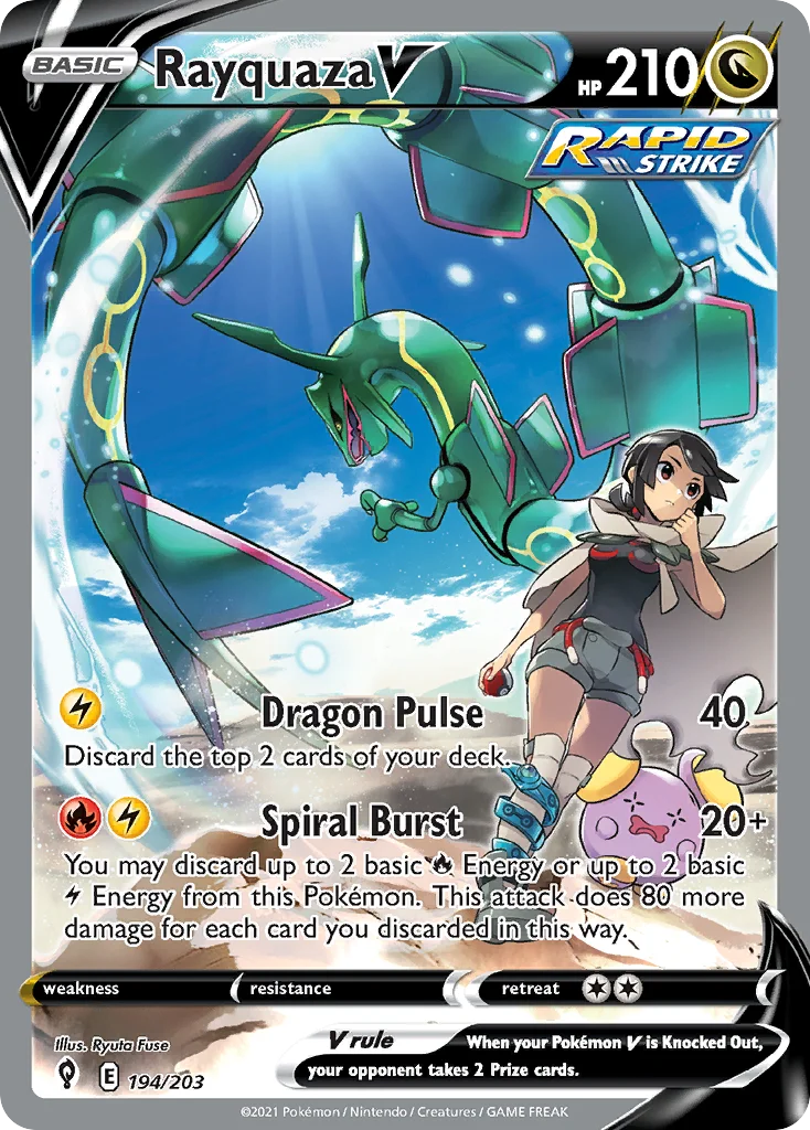 Rayquaza V 194 Evolving Skies Pokemon Card
