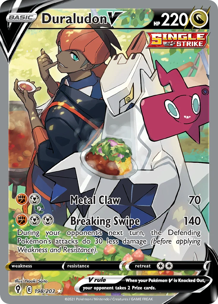 Duraludon V 198 Evolving Skies Pokemon Card