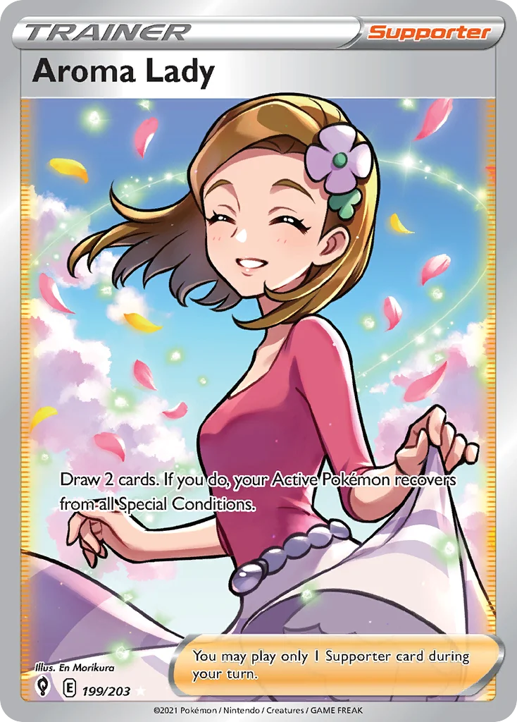 Aroma Lady 199 Evolving Skies Pokemon Card