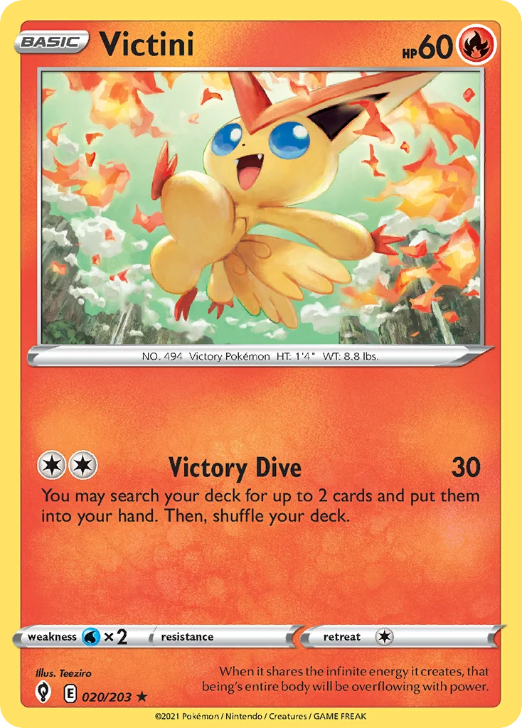 Victini 020 Evolving Skies Pokemon Card