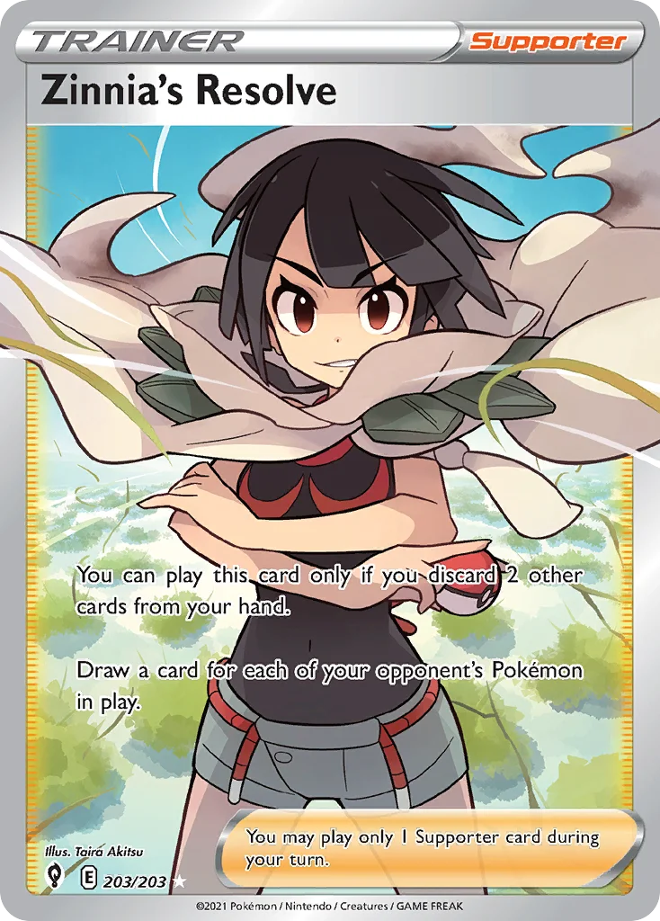 Zinnia's Resolve 203 Evolving Skies Pokemon Card