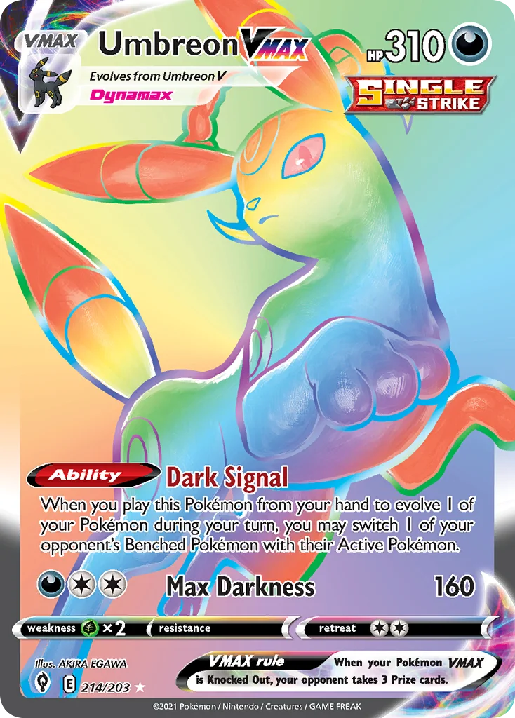 Umbreon VMAX 214 Evolving Skies Pokemon Card