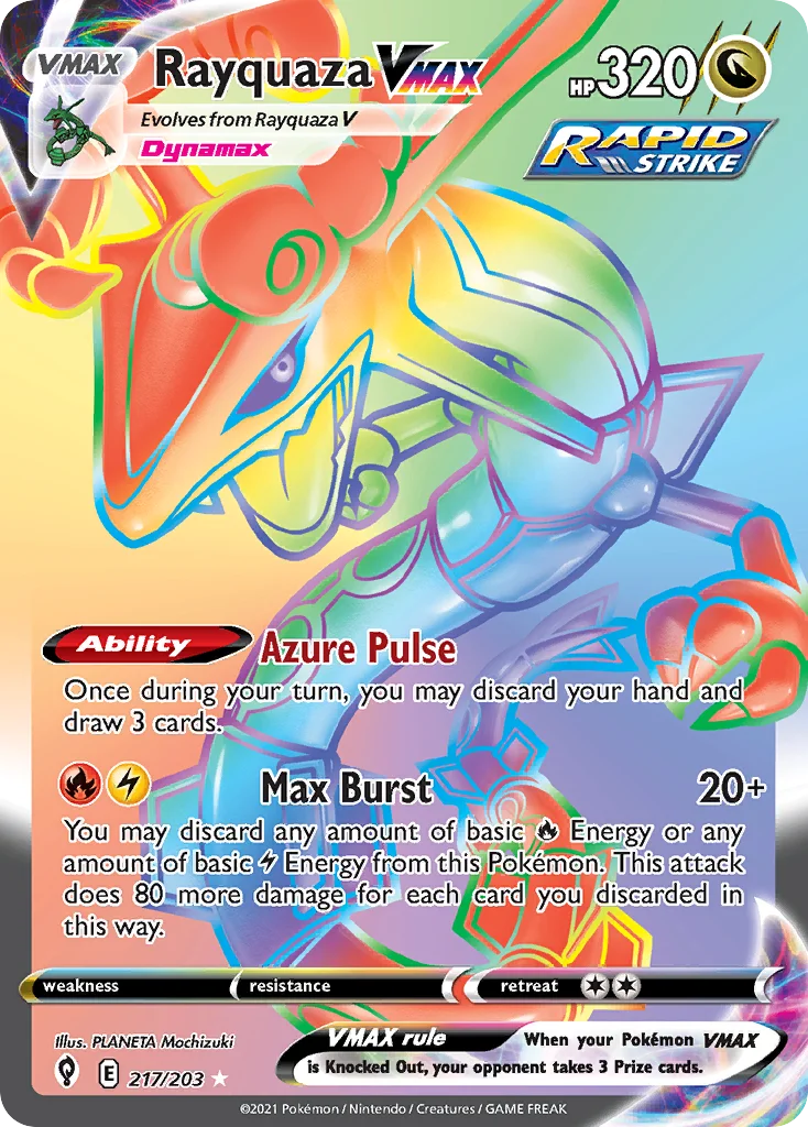 Rayquaza VMAX 217 Evolving Skies Pokemon Card