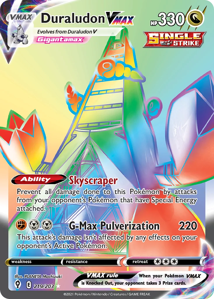 Duraludon VMAX 219 Evolving Skies Pokemon Card