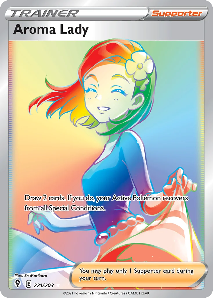 Aroma Lady 221 Evolving Skies Pokemon Card