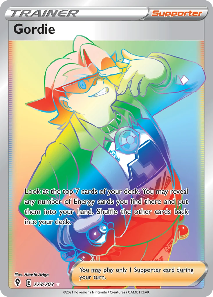 Gordie 223 Evolving Skies Pokemon Card
