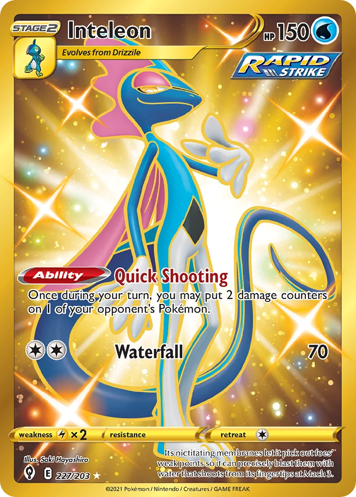 Inteleon 227 Evolving Skies Pokemon Card
