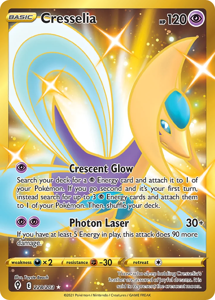 Cresselia 228 Evolving Skies Pokemon Card