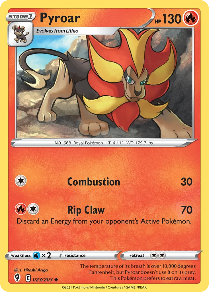 Pyroar 023 Evolving Skies Pokemon Card