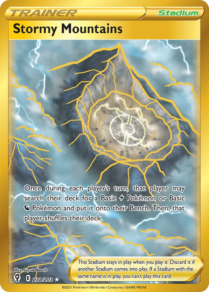 Stormy Mountains 232 Evolving Skies Pokemon Card