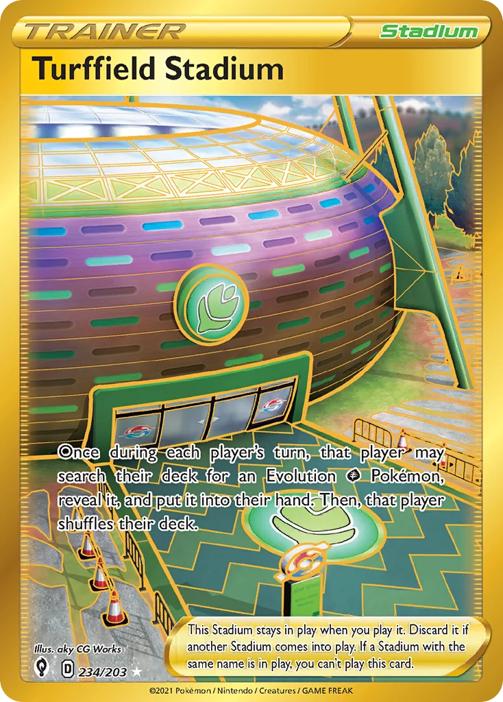 Turffield Stadium 234 Evolving Skies Pokemon Card