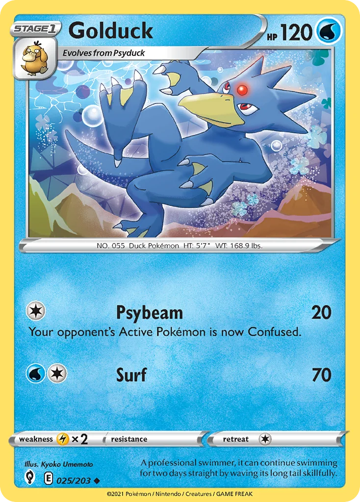 Golduck 025 Evolving Skies Pokemon Card