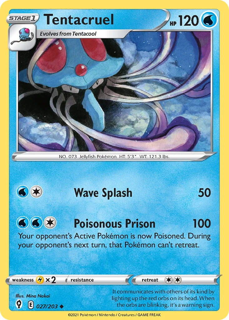 Tentacruel 027 Evolving Skies Pokemon Card