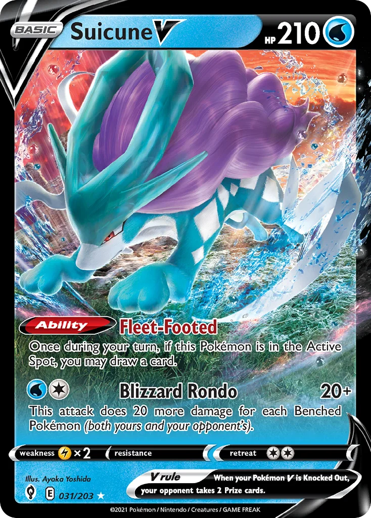 Suicune V 031 Evolving Skies Pokemon Card