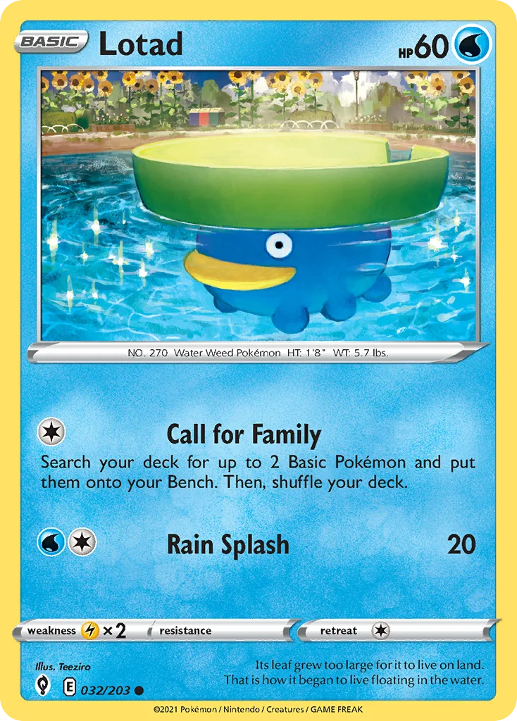 Lotad 032 Evolving Skies Pokemon Card