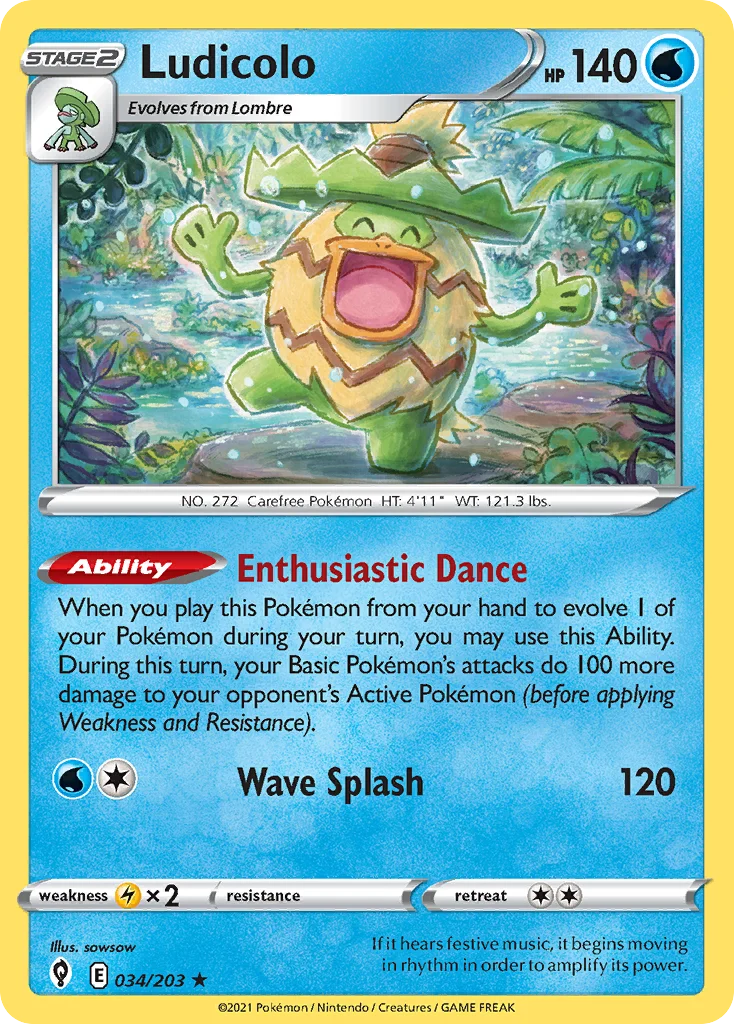 Ludicolo 034 Evolving Skies Pokemon Card
