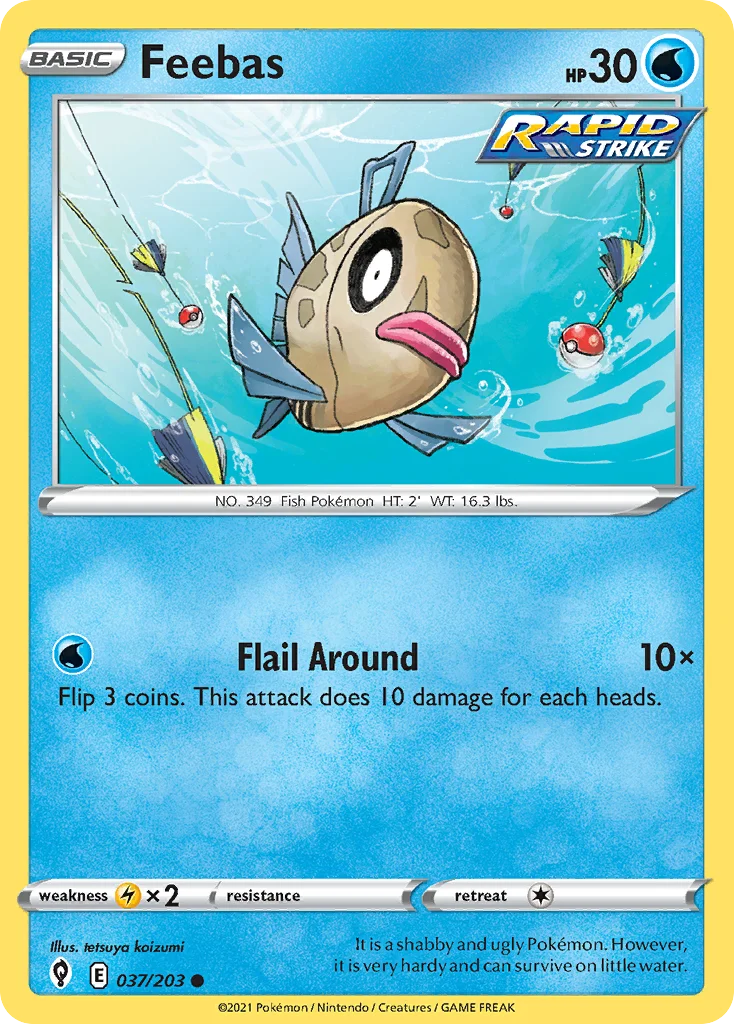 Feebas 037 Evolving Skies Pokemon Card
