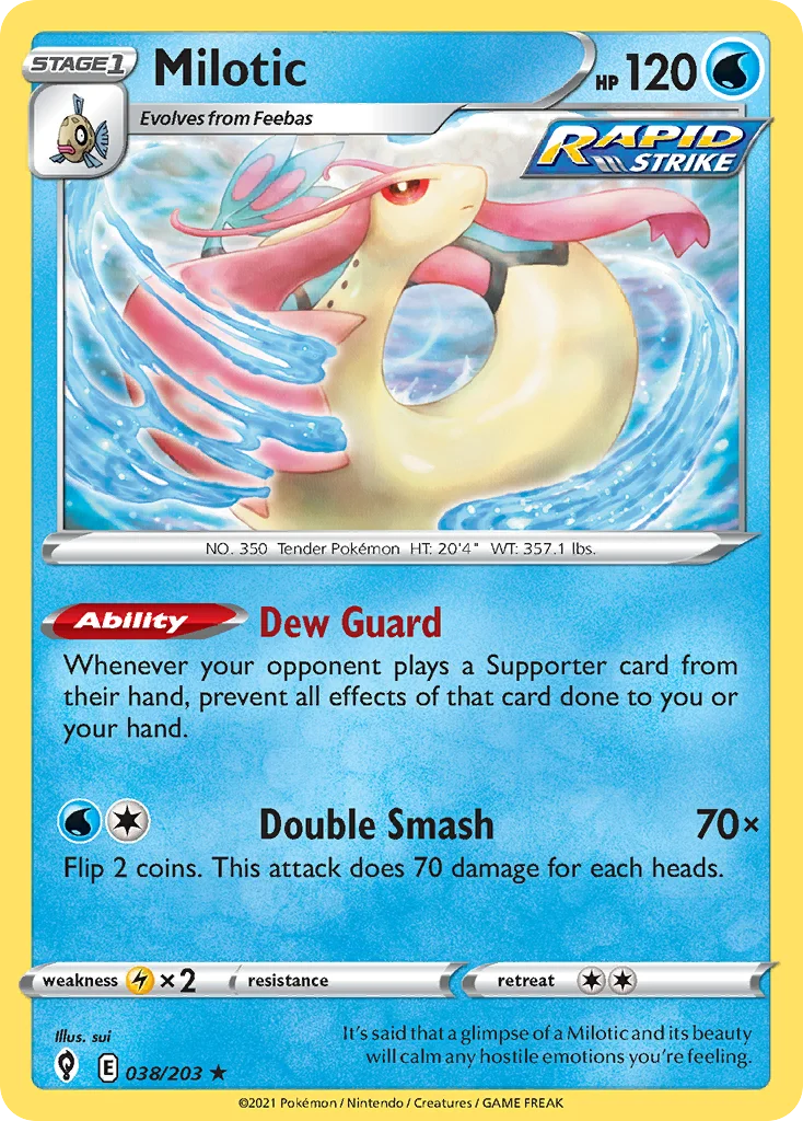 Milotic 038 Evolving Skies Pokemon Card