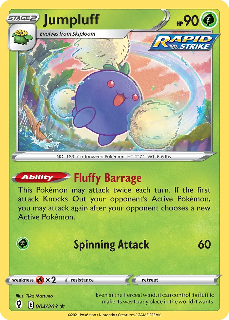 Jumpluff 004 Evolving Skies Pokemon Card