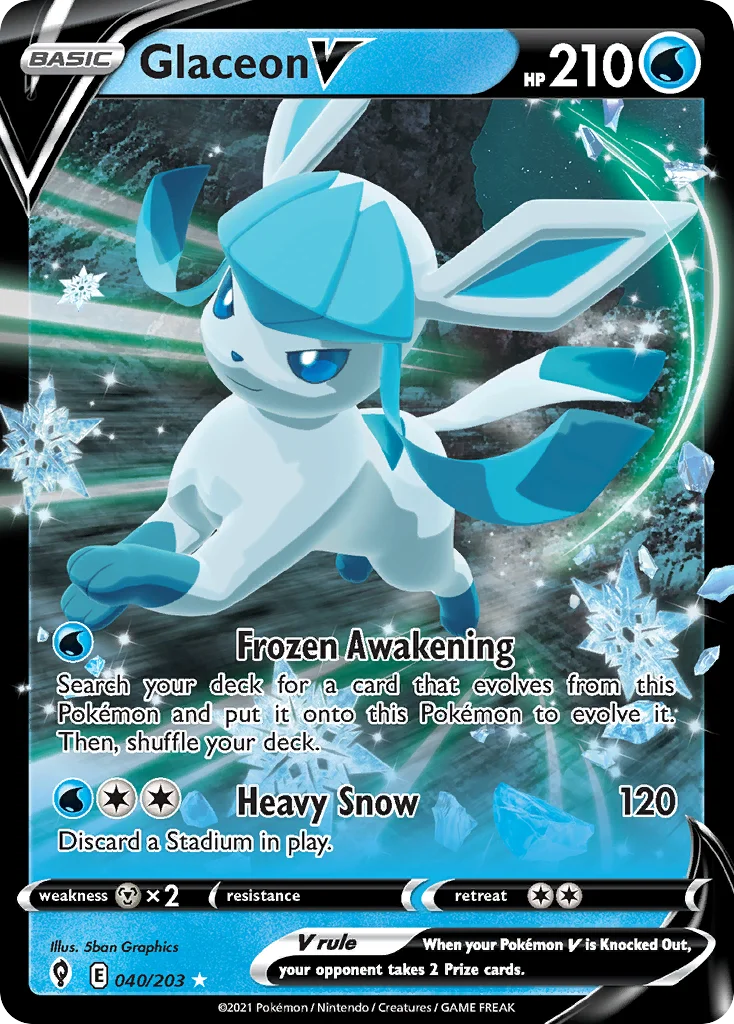 Glaceon V 040 Evolving Skies Pokemon Card