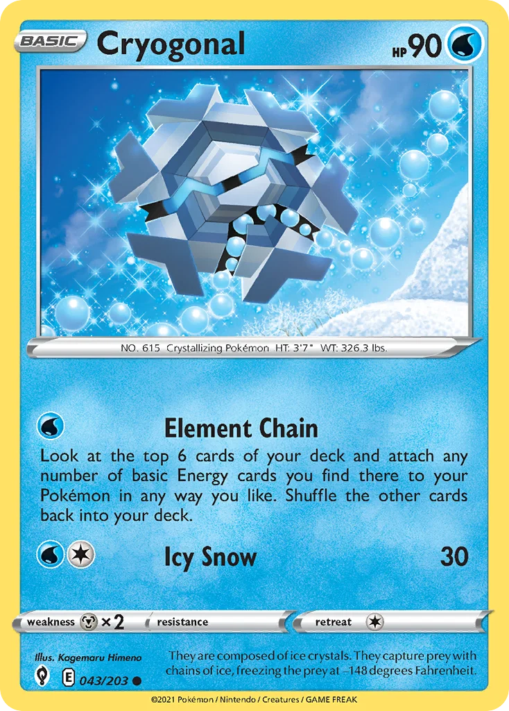 Cryogonal 043 Evolving Skies Pokemon Card