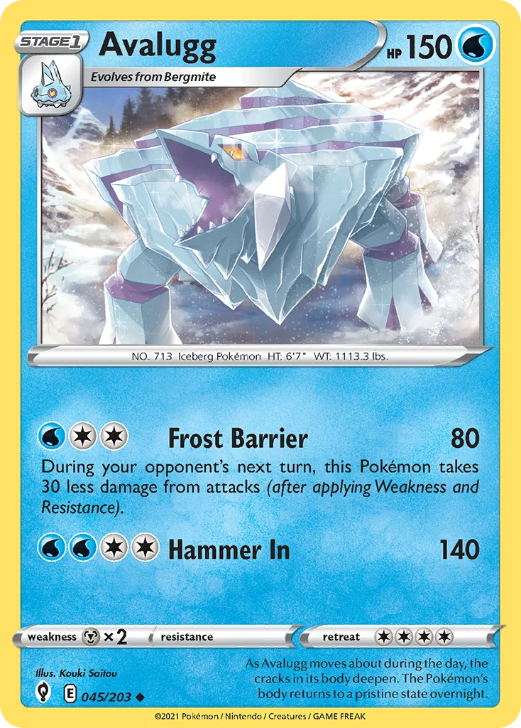 Avalugg 045 Evolving Skies Pokemon Card