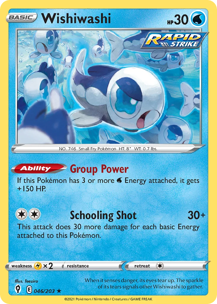 Wishiwashi 046 Evolving Skies Pokemon Card