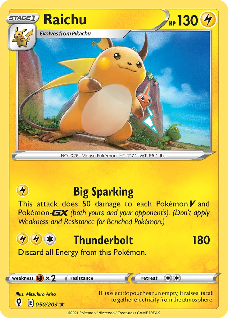 Raichu 050 Evolving Skies Pokemon Card