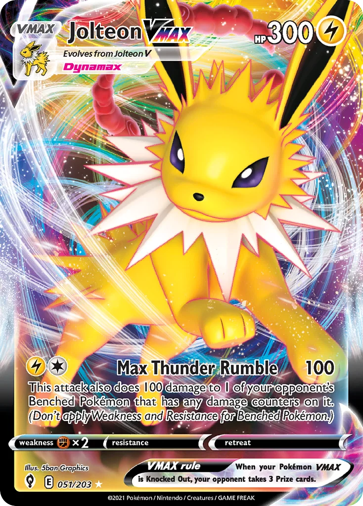 Jolteon VMAX 051 Evolving Skies Pokemon Card