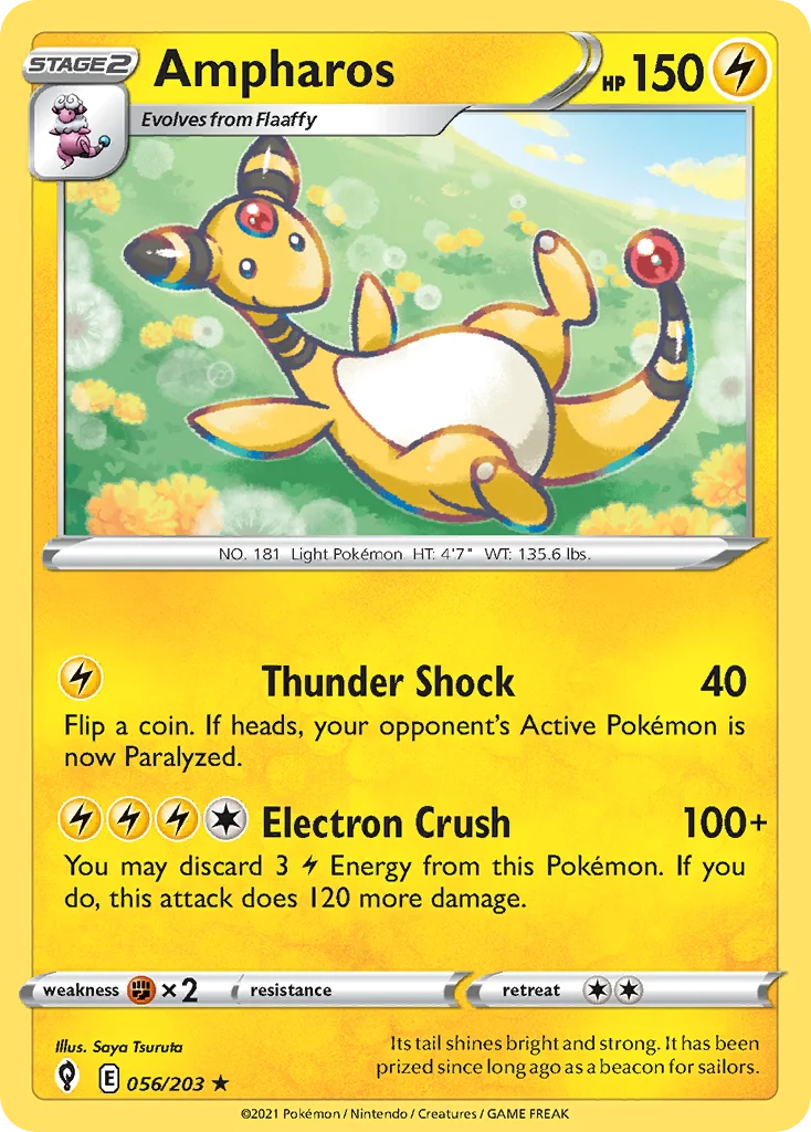 Ampharos 056 Evolving Skies Pokemon Card