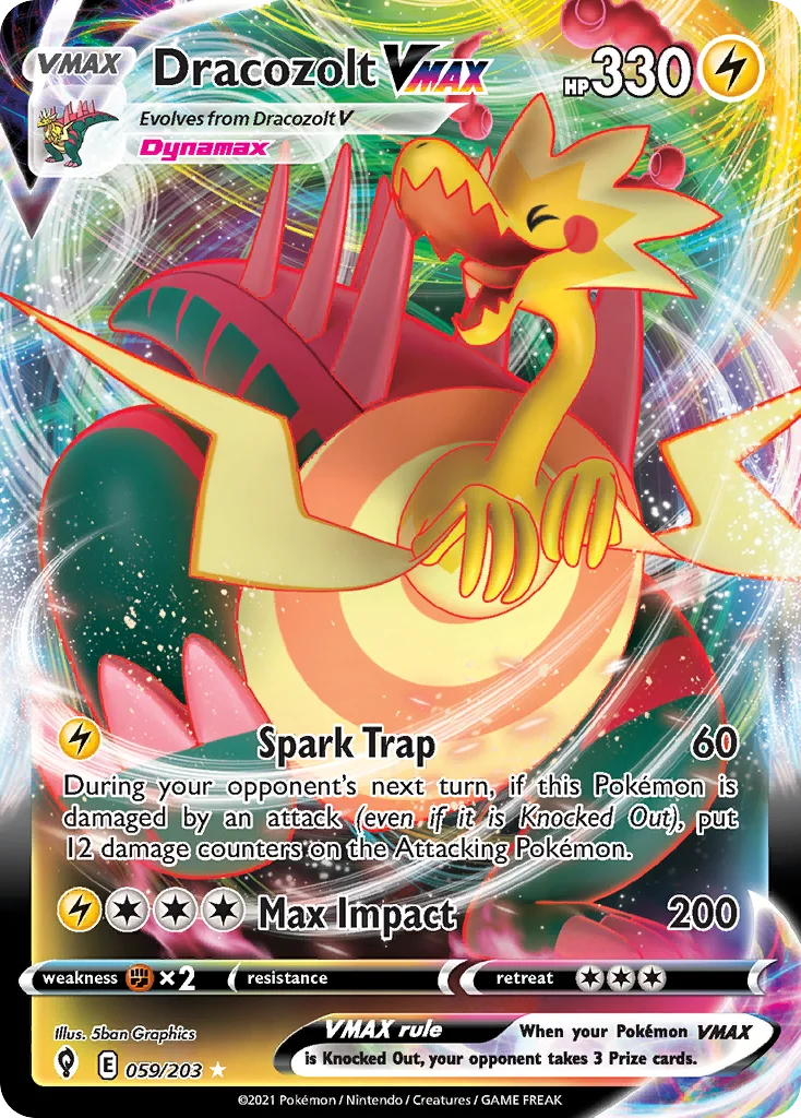 Dracozolt VMAX 059 Evolving Skies Pokemon Card