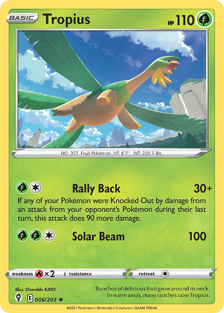 Tropius 006 Evolving Skies Pokemon Card