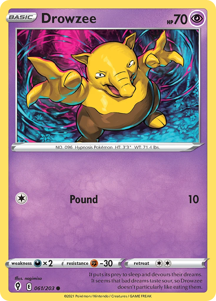Drowzee 061 Evolving Skies Pokemon Card