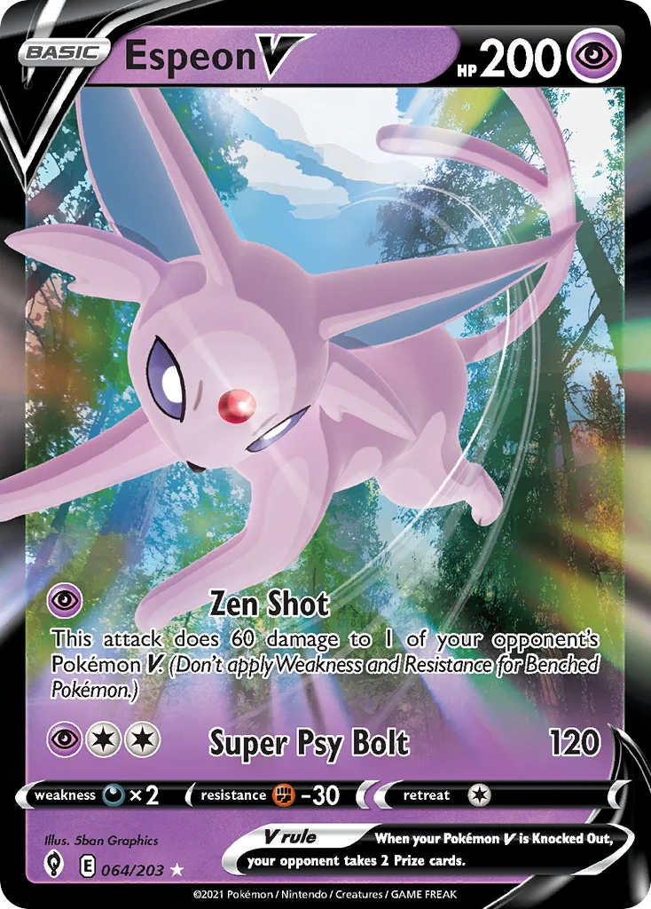 Espeon V 064 Evolving Skies Pokemon Card