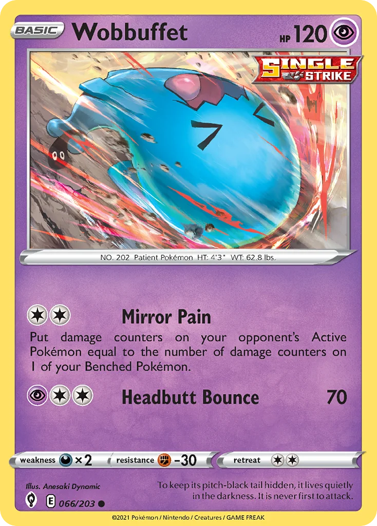 Wobbuffet 066 Evolving Skies Pokemon Card