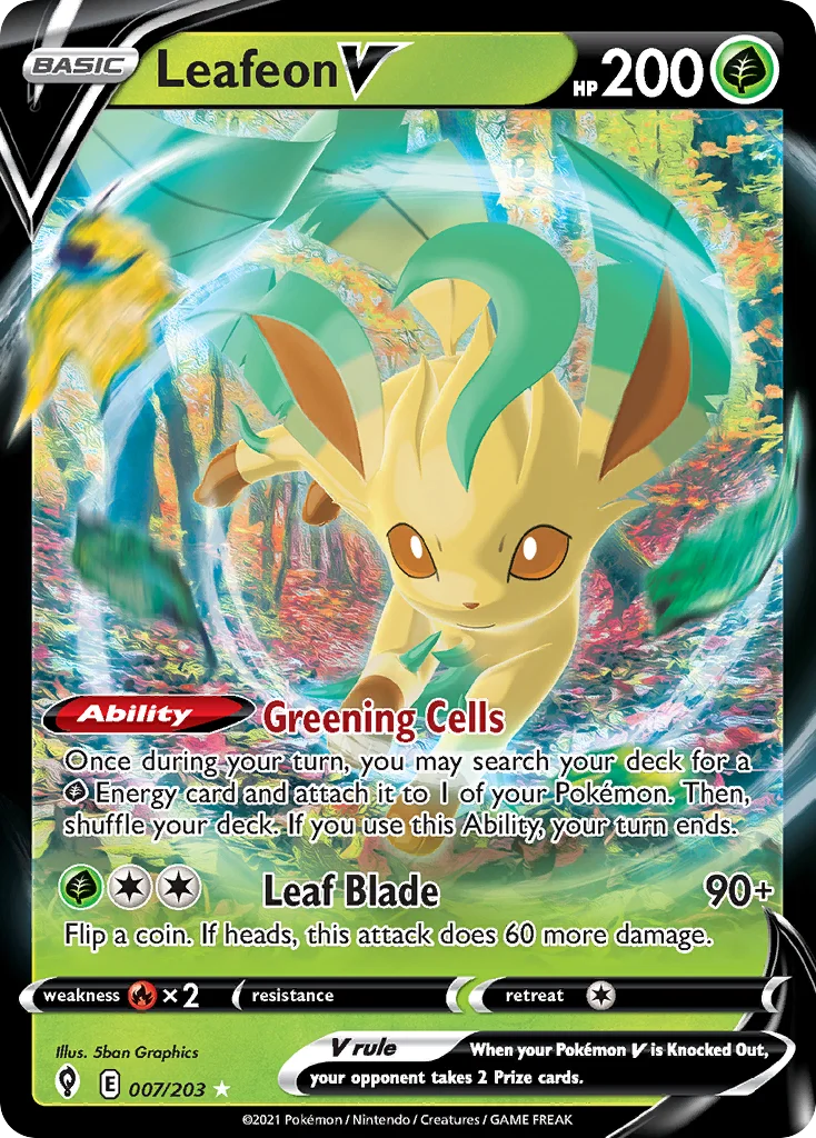 Leafeon V 007 Evolving Skies Pokemon Card