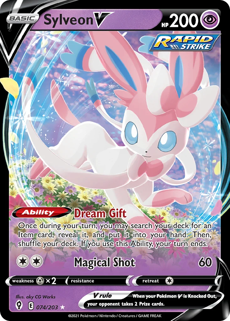 Sylveon V 074 Evolving Skies Pokemon Card