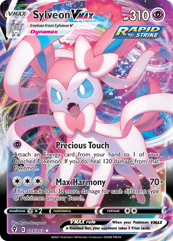 Sylveon VMAX 075 Evolving Skies Pokemon Card