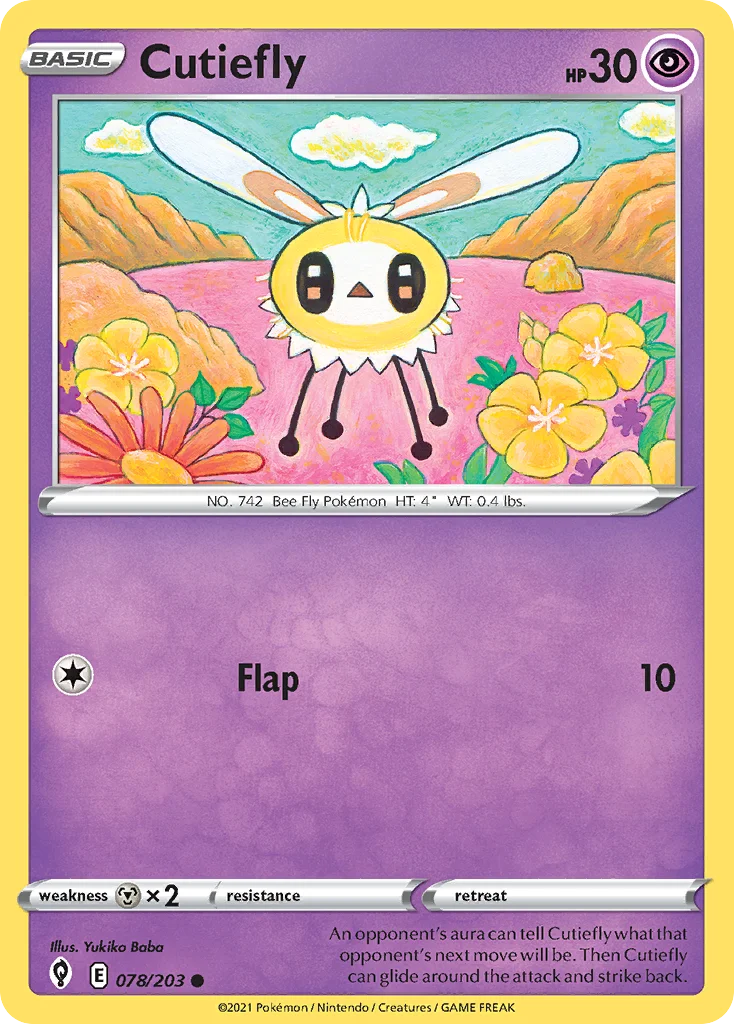 Cutiefly 078 Evolving Skies Pokemon Card