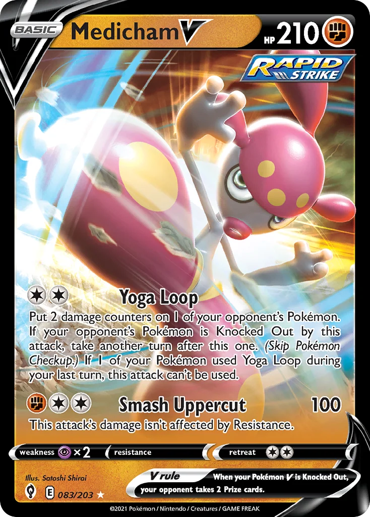 Medicham V 083 Evolving Skies Pokemon Card
