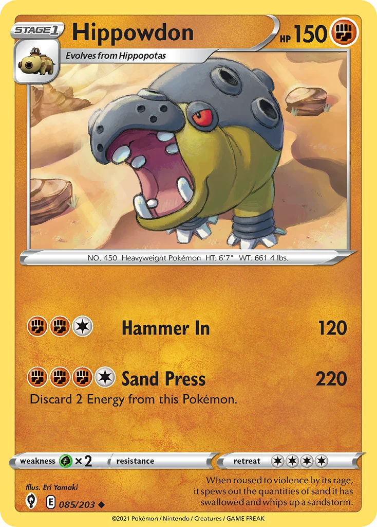 Hippowdon 085 Evolving Skies Pokemon Card