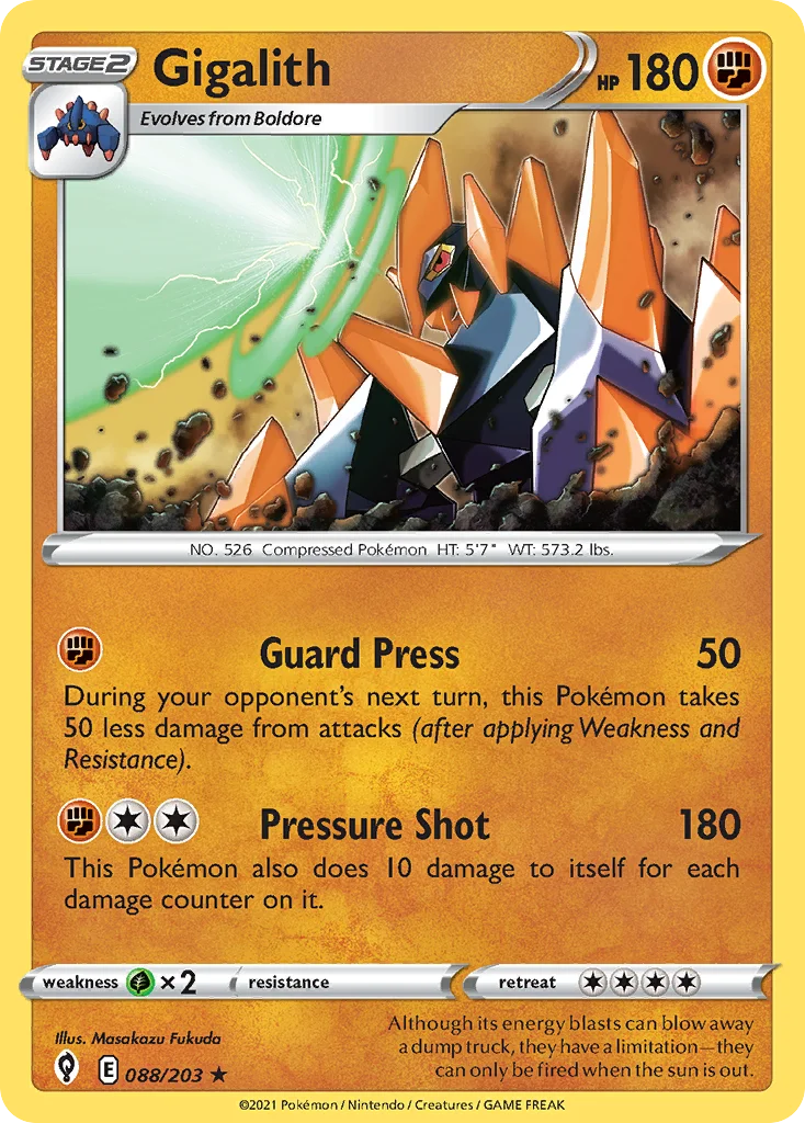 Gigalith 088 Evolving Skies Pokemon Card