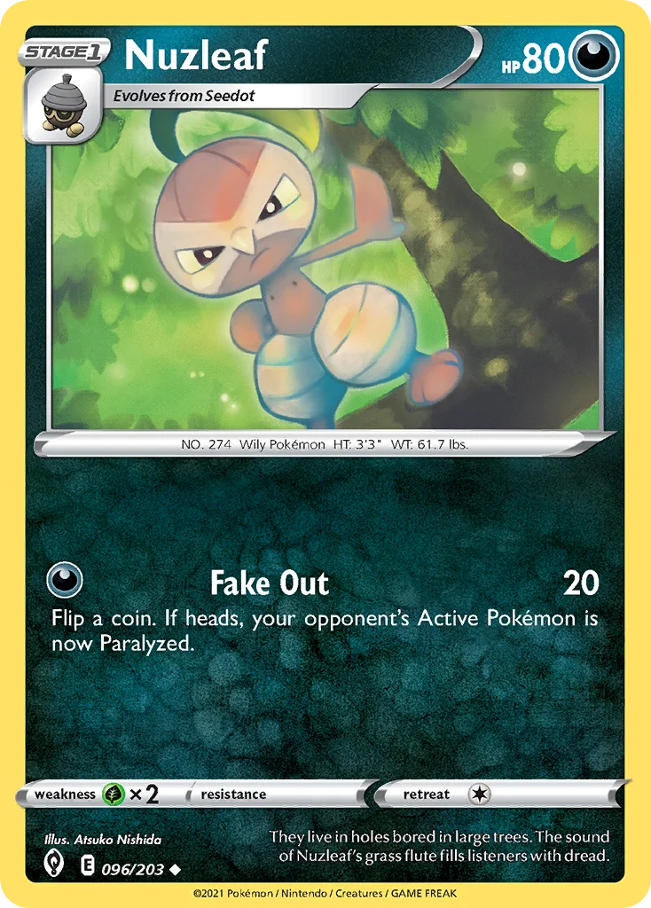 Nuzleaf 096 Evolving Skies Pokemon Card