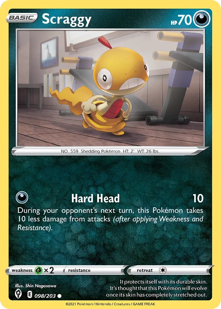 Scraggy 098 Evolving Skies Pokemon Card