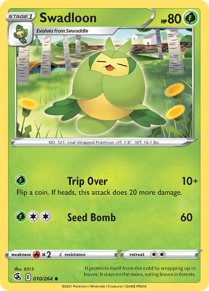 Swadloon 010 Fusion Strike Pokemon Card